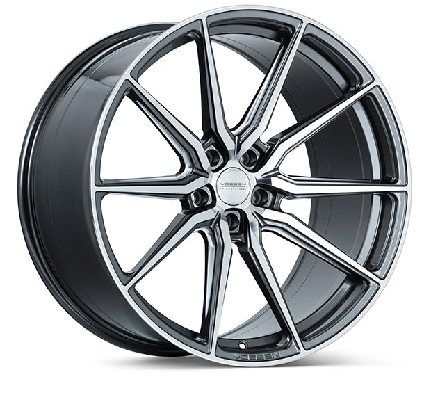 Vossen HF-3 24x10 / 5x120 / ET32 / Deep Face / 72.56 - Gloss Graphite Polished Wheel-Wheels-Deviate Dezigns (DV8DZ9)