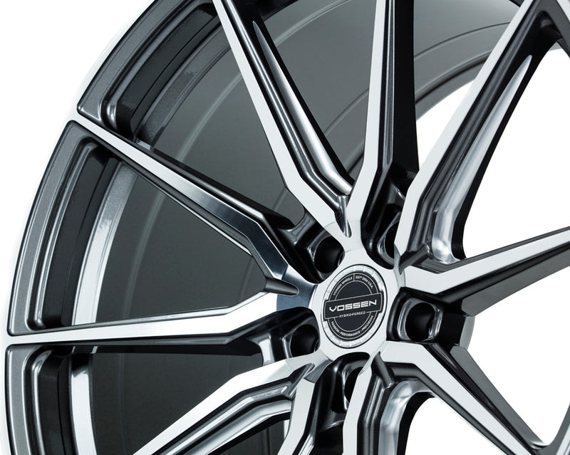Vossen HF-3 24x10 / 5x120 / ET32 / Deep Face / 72.56 - Gloss Graphite Polished Wheel-Wheels-Deviate Dezigns (DV8DZ9)
