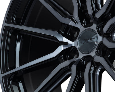 Vossen HF6-1 24x10 / 6x135 / ET25 / Deep Face / 87.1 - Tinted Gloss Black Wheel-Wheels-Deviate Dezigns (DV8DZ9)